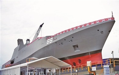 新加坡海軍最大軍艦下水